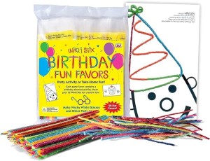 Wikki Stix Birthday Fun Favors, pack of 20 individual fun favors, each with 12 and a birthday themed play sheet, Made in the USA