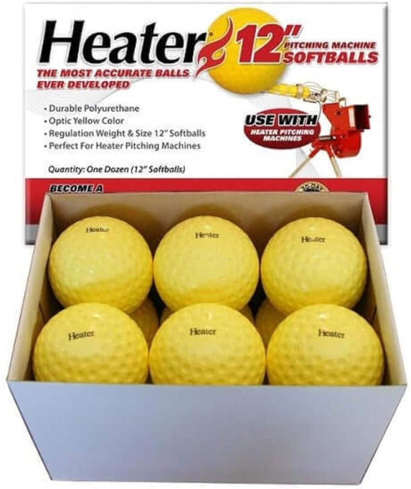 Heater Sports 12 Inch Pitching Machine Softballs by the Dozen