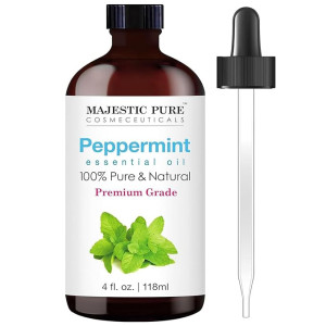 MAJESTIC PURE Peppermint Essential Oil, Premium Grade, Pure and Natural Premium Quality Oil, 4 fl oz